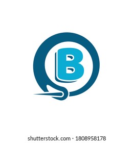 Tailor, textile logo, vector letter B