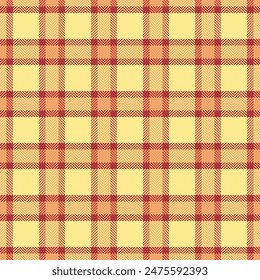 Tailor textile texture tartan, antique pattern fabric background. Picture seamless vector check plaid in red and orange color.