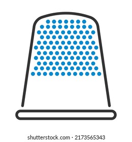 Tailor Thimble Icon. Editable Bold Outline With Color Fill Design. Vector Illustration.