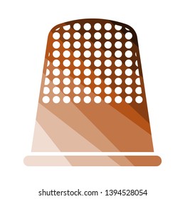 Tailor Thimble Icon. Flat Color Ladder Design. Vector Illustration.