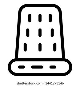 Tailor thimble icon. Outline tailor thimble vector icon for web design isolated on white background