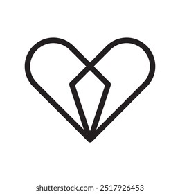 tailor tie suit heart logo vector eps illustration 