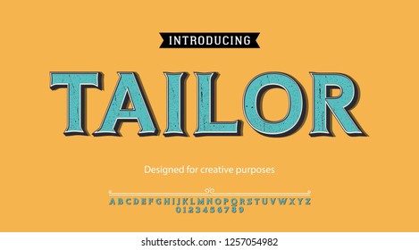Tailor typeface.For labels and different type designs