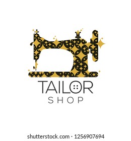 Tailor vector logo. Sewing machine logo template. Fashion logo. Sewing machine vector icon