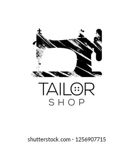 Tailor vector logo. Sewing machine logo template. Fashion logo. Sewing machine vector icon