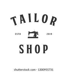 Tailor vintage logo inspiration, sewing machine design template