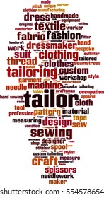 Tailor word cloud concept. Vector illustration