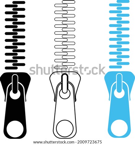 tailor zipper icon on white background. zipper sign. zipper tool line symbol. flat style.