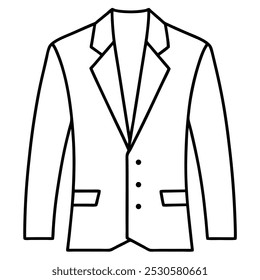 Ilustración de arte de línea de blazer a medida de un blazer estructurado con líneas afiladas