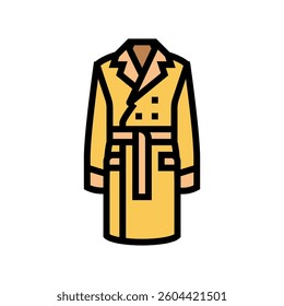 tailored trench coats stylish clothes color icon vector. tailored trench coats stylish clothes sign. isolated symbol illustration