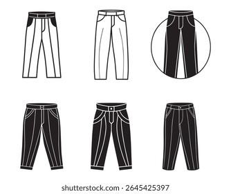 tailored trousers sketch icon silhouette vector illustration