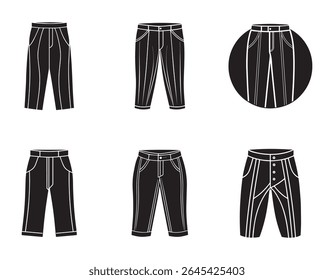 tailored trousers sketch icon silhouette vector illustration