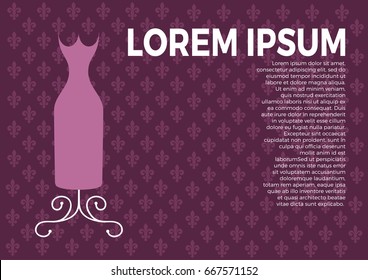 tailoring concept. mannequin with dress. vector abstract vintage background,  for poster or cover