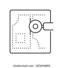 Tailoring design icon, linear isolated illustration, thin line vector, web design sign, outline concept symbol with editable stroke on white background.