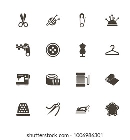 Tailoring icons. Perfect black pictogram on white background. Flat simple vector icon.