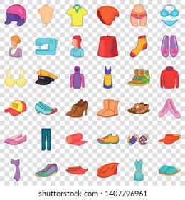 Tailoring icons set. Cartoon style of 36 tailoring vector icons for web for any design