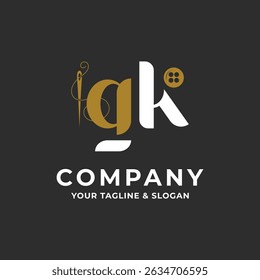 Personalização do design do logotipo com letra GK