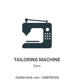 Tailoring machine glyph icon vector on white background. Flat vector tailoring machine icon symbol sign from modern sew collection for mobile concept and web apps design.