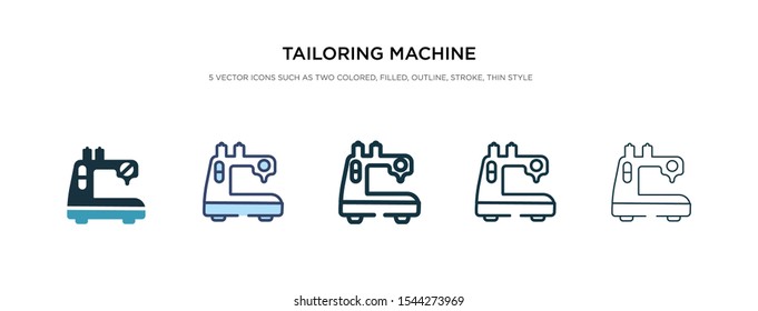 tailoring machine icon in different style vector illustration. two colored and black tailoring machine vector icons designed in filled, outline, line and stroke style can be used for web, mobile, ui