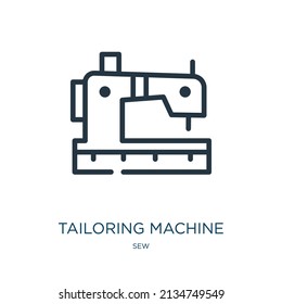 tailoring machine thin line icon. craft, thread linear icons from sew concept isolated outline sign. Vector illustration symbol element for web design and apps.