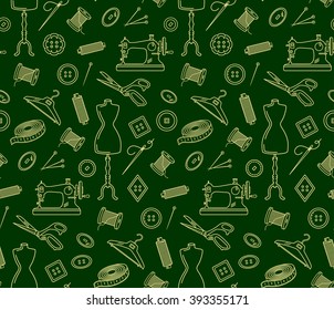 Tailoring Set Seamless Pattern in Linear Style.