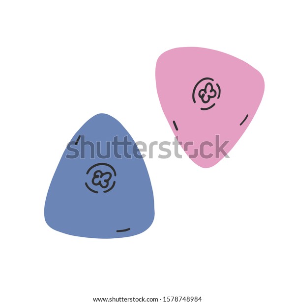 Tailor's chalk for sewing, triangle chalk for fabric clip art. Simple