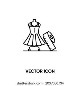 Icono de vector de los sastres. Ilustración vectorial plana moderna y simple para sitio web o aplicación móvil.Símbolo de Dressmaker, ilustración de logotipo. Gráficos vectoriales perfectos para píxeles	