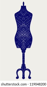 Tailor's mannequin. Doodle style