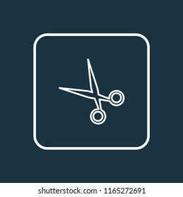 Tailors shears icon line symbol. Premium quality isolated scissors element in trendy style.
