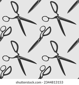 Tailors Shears seamless pattern. Vector illustration