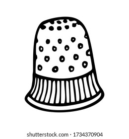 TAILOR'S THIMBLE ON A WHITE BACKGROUND IN VECTOR