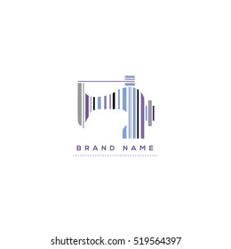 Tailor's vector logo template. Fashion sign. Sewing machine icon. Textile emblem. Clothes label. Tailor made logotype