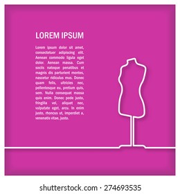 Tailor's woman dummy Icon. Vector illustration for posters, banners and web design