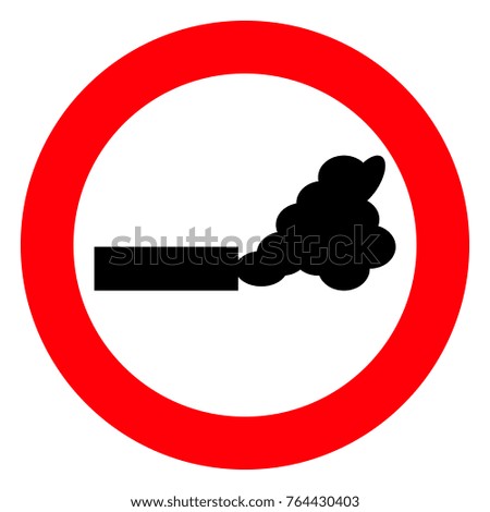 Tail-pipe exhaust pipe system car fumes vector icon.Red sign, vector