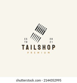Tailshop icon sign symbol hipster vintage logo design vector illustration