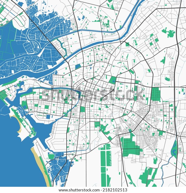 Tainan Vector Map Detailed Map Tainan Stock Vector (royalty Free 