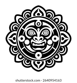 Taino artwork icon in glyph style