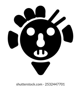 Taino culture icon in glyph style 