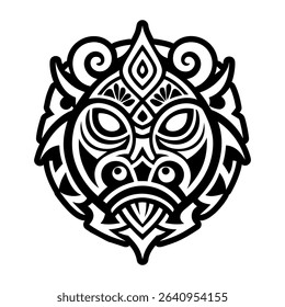Taino culture mask, glyph style icon
