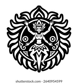 Taino dance icon in glyph style