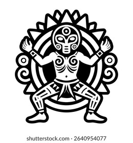 Taino dance motif, glyph style icon
