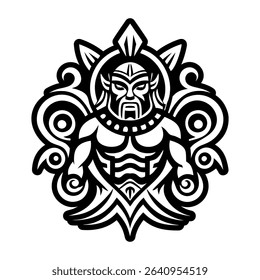 Taino ocean god, glyph tattoo icon
