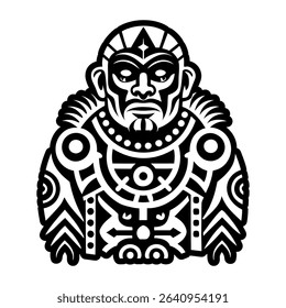 Taino storyteller portrait glyph style icon