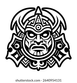 Taino warrior symbol, solid style icon