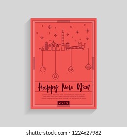 Taipei City New Year Card Design Template