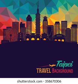 Taipei detailed skyline. Vector illustration
