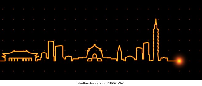 Taipei Light Streak Skyline