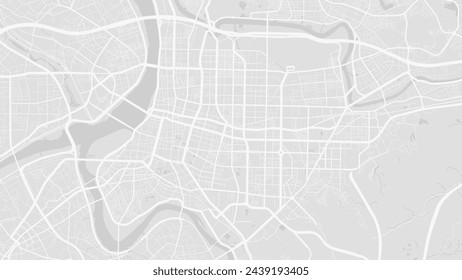 Taipei map, Taiwan. Grayscale color city map, vector streetmap with roads and rivers.