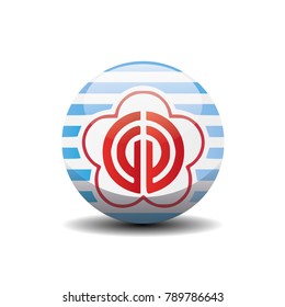 Taipei national circle button flag background texture. Vector illustration.