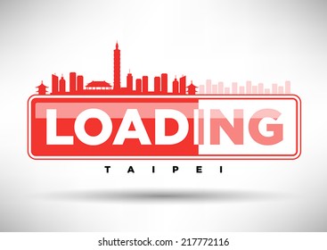 Taipei Skyline Loading Typographic Design